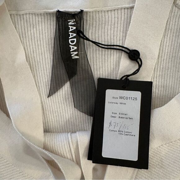 Naadam Button Up Sweater Tank New - Picture 2 of 5